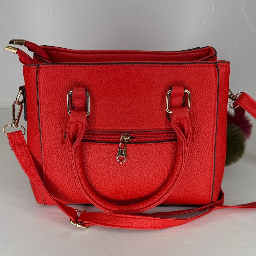Source Unknown Vibrant Red Satchel - image 5